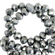 Top Facet kralen 3x2mm disc Silver-pearl shine coating